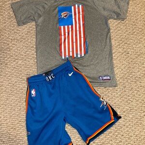 Nike Kids Gray Tee with Blue OKC Graphic